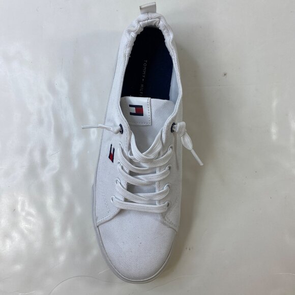 Tommy Hilfiger Womens White Low Top Canvas Sneakers Size 9.5 - Picture 2 of 8